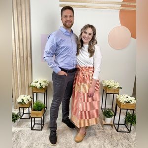 Who What Wear Orange Belted Skirt